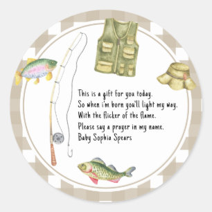 Sticker Rond Un petit pêcheur est en route Baby Shower