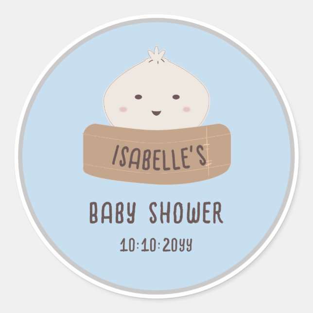Sticker Rond Un Peu De Brouillard Est En Chemin Baby shower (Devant)