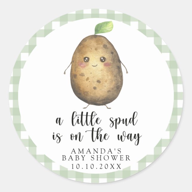 Sticker Rond Un peu de bruit est sur le chemin - Baby shower (Devant)