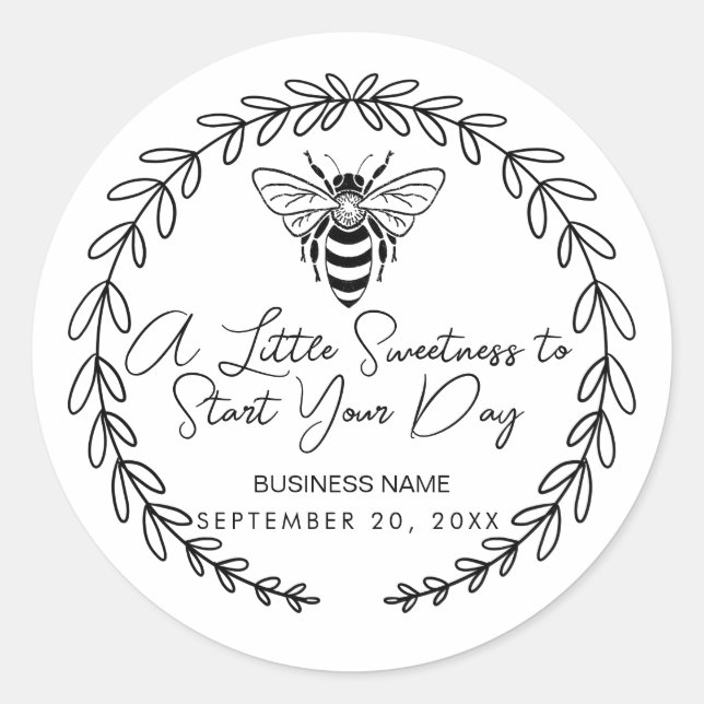 Sticker Rond Un peu de douceur pour commencer votre journée | P (Devant)