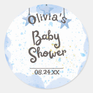 Sticker Rond Un peu de joie : Baby shower d'aquarelle