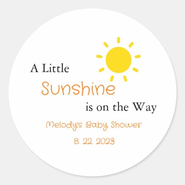 Sticker Rond Un peu de soleil est sur le chemin Étiquettes, Sti (Devant)