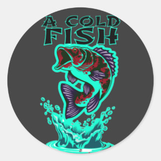 Sticker Rond un poisson froid