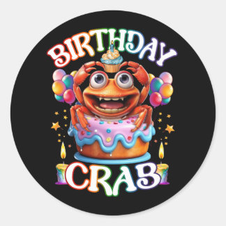 Sticker Rond Un Propriétaire De Crabe Anniversaire A Crabe Anni