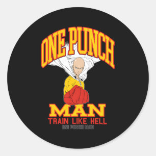 Sticker Rond Un Punch Saitama Train Comme L'Enfer