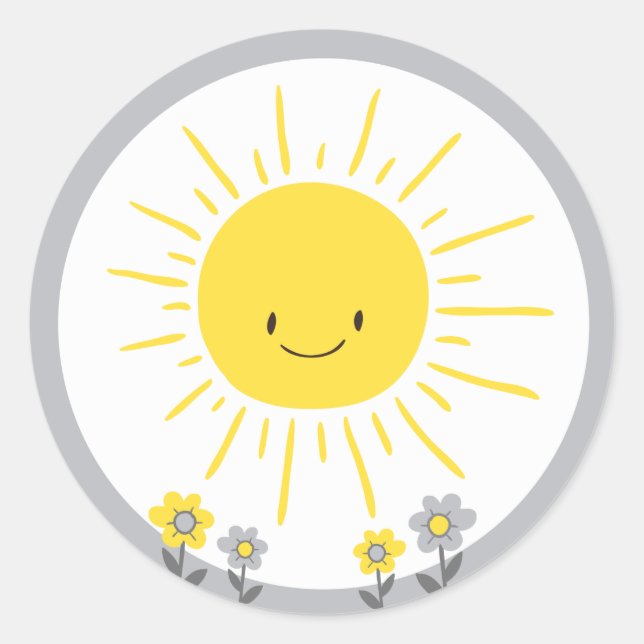 Sticker Rond Un rayon de soleil Enveloppe Sceau Petit soleil (Devant)