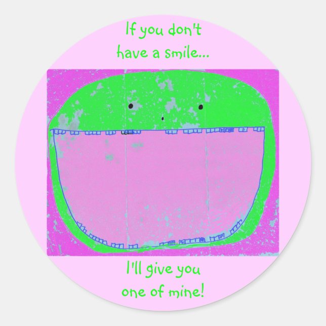 Sticker Rond Un sourire à moi (Devant)