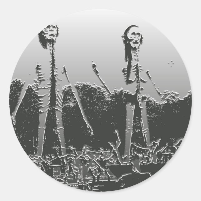 Sticker Rond Un Stick d'enfer bouddhiste (Devant)