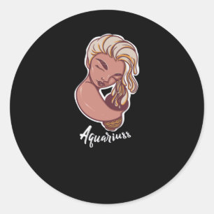 Sticker Rond Un test de signe zodiaque Aquarius