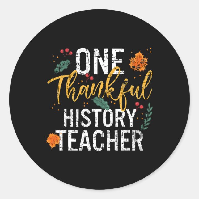Sticker Rond Un Thanksgivin Histoire Merci Maître Chute Thanksg (Devant)