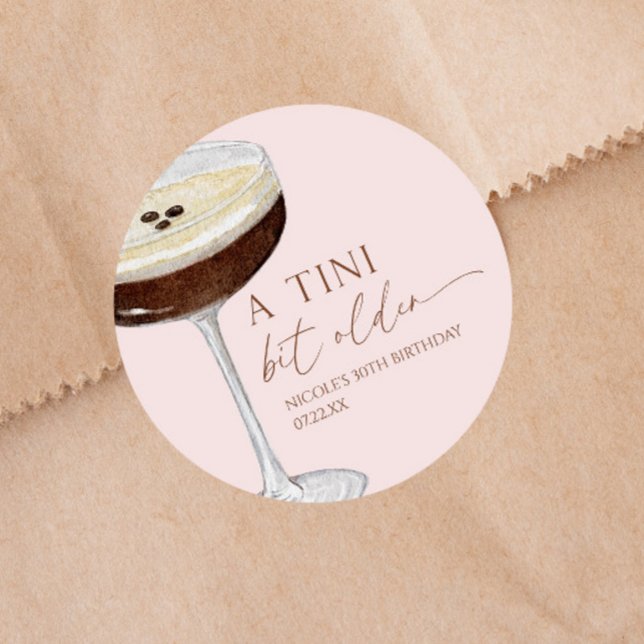 Sticker Rond Un Tini Un Peu Plus Ancien Expresso Martini Annive (Créateur téléchargé)