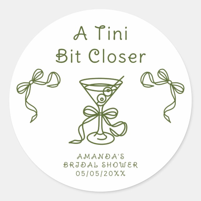 Sticker Rond Un Tini Un peu plus près Douche nuptiale (Devant)