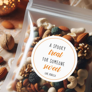 Sticker Rond Un traitement Éffrayant pour une Halloween sucrée