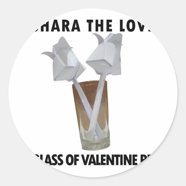 Sticker Rond Un verre de paix valentine. (Devant)