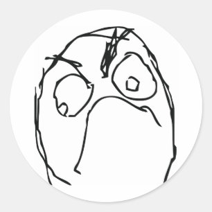 Sticker Rond Un visage de mème en colère