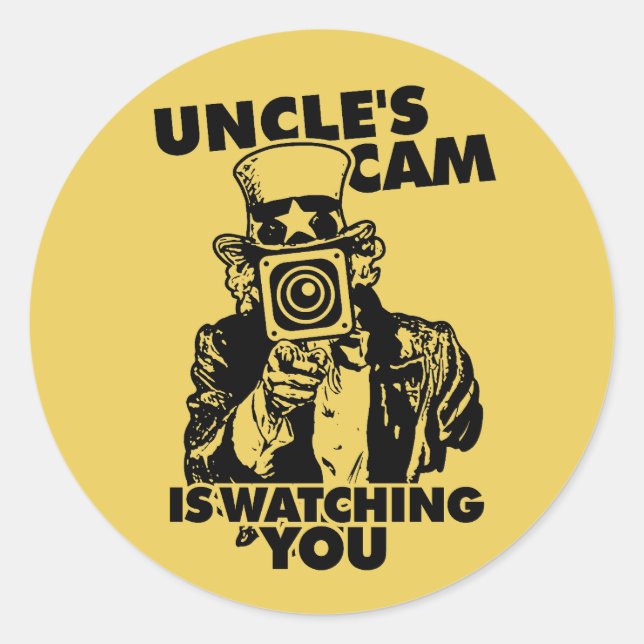 Sticker Rond Uncle's Cam is Watching You (Devant)