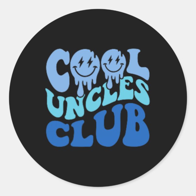 Sticker Rond Uncles Club Meilleur oncle Jamais Drôle Fête des p (Devant)