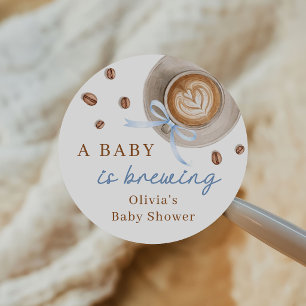 Sticker Rond Une Baby Shower Café Bébé en Route