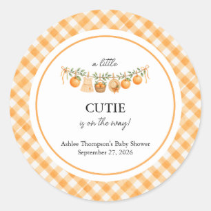 Sticker Rond Une Baby Shower Un Petit Bébé Mignon 