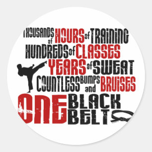 Sticker Rond UNE Ceinture noire 2 KARATE T-SHIRTS & APPAREL
