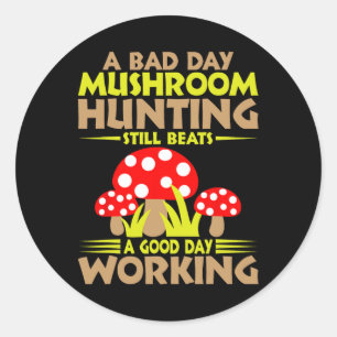 Sticker Rond Une Chasse De Champignons D'Un Jour D'Apocalypse B