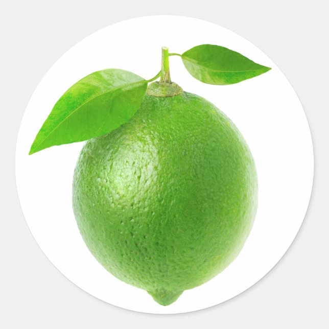 Sticker Rond Une chaux avec des feuilles (Devant)