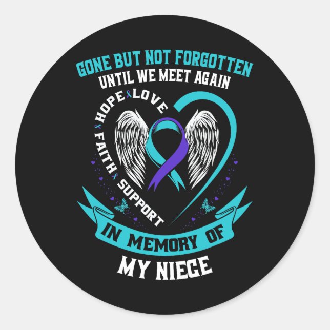 Sticker Rond Une Chemise De Sensibilisation Au Suicide Nièce Es (Devant)