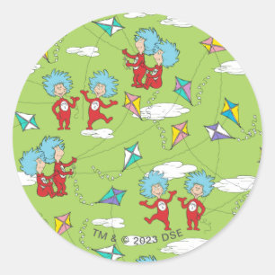 Sticker Rond Une chose deux Motif de cerfs-volants