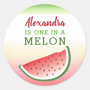 Sticker Rond Une dans une Melon Cute Watermelon Enveloppe de ba