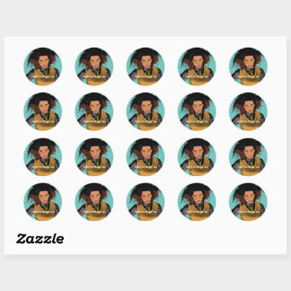 Sticker Rond Une écolière afro-irlandaise dit Ne touchez pas me