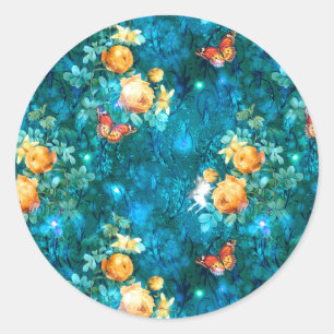 Sticker Rond Une fée dans le jardin Série Design 11