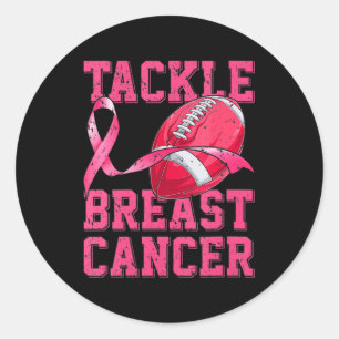 Sticker Rond Une Femme Football S'Attaquer Cancer du Sein Sensi