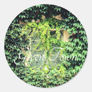 Sticker Rond Une fenêtre en Coque plante vert-coque iphone Mate