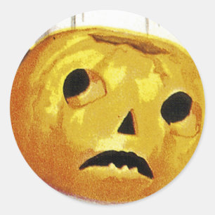 Sticker Rond Une fille avec Jack o' Lantern