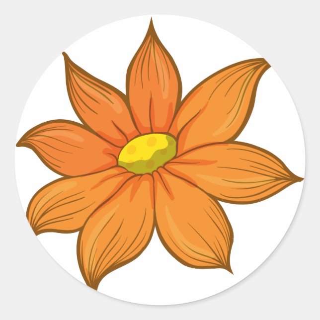 Sticker Rond Une fleur (Devant)