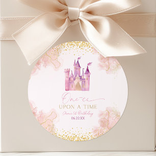 Sticker Rond Une fois Princesse 1er anniversaire fête