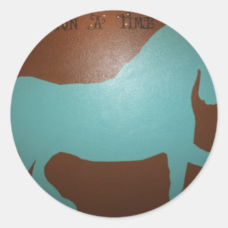 STICKER ROND UNE FOIS SUR UN CHEVAL