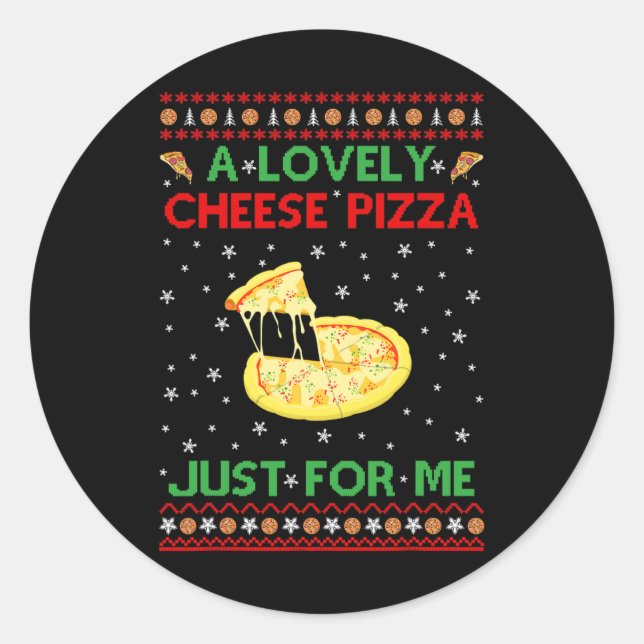 Sticker Rond Une jolie pizza au fromage en solo amusant Kevin X (Devant)