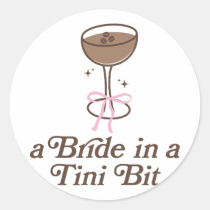 Sticker Rond Une Mariée Dans Un Tini Bit Tail Bow Coquette Bach