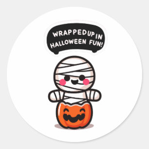 Sticker Rond Une mummie dans une citrouille