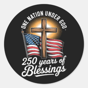 Sticker Rond Une nation sous Dieu 250 ans 250e anniversaire
