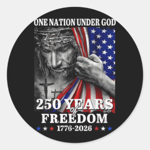 Sticker Rond Une nation sous Dieu 250 ans Dom 1776 2026
