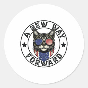 Sticker Rond Une nouvelle voie vers l'avenir Kamala Harris 2024