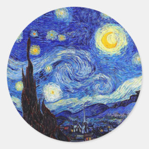 Sticker Rond Une nuit étoilée inspirée Van Gogh Classic Product