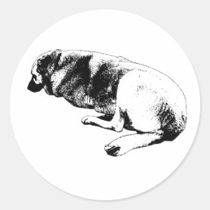 Sticker Rond Une pause silencieuse