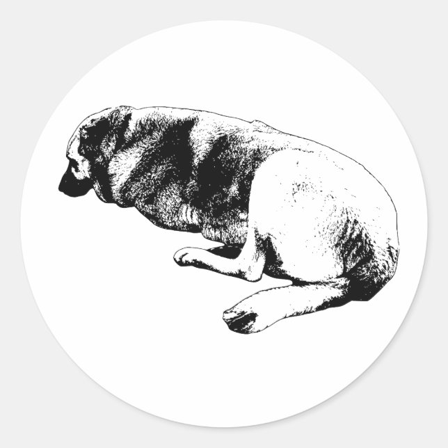 Sticker Rond Une pause silencieuse (Devant)