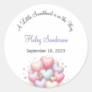 Sticker Rond Une petite chérie est sur la voie Invitation