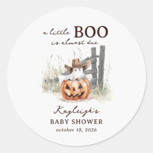 Sticker Rond Une petite chouette est due Western Halloween Baby