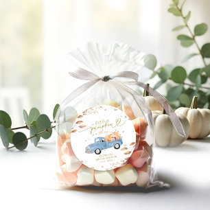 Sticker Rond Une petite citrouille est en route Baby Shower