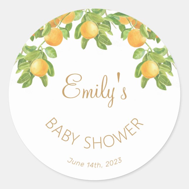 Sticker Rond Une petite croûte se trouve sur le Baby shower Way (Devant)